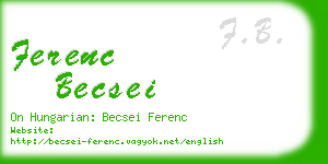 ferenc becsei business card